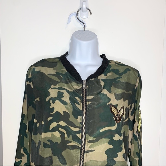 City of Angels Women's Army Bomber Jacket Zip front Lightweight Green Size Small - Picture 4 of 16